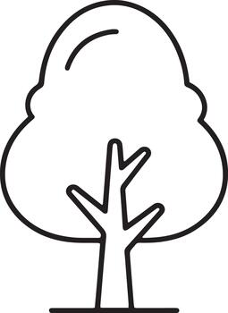 Minimalist trees icon vectors design in clean medium thin line art silhouette style modern simple nature symbol sign graphic element for professional illustration branding and digital use