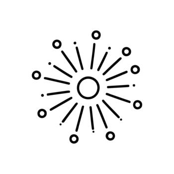 explosión Starburst icono con círculos y líneas en blanco antecedentes ilustración vector