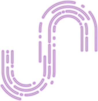 ondulado neón rayado golpes formar un irregular dirección línea marcado por creciente y inmersión curvas. vector