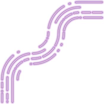 continuo neón flecha guiones formar un ininterrumpido irregular fluido corriente marcado por suave cambiando curvas. vector