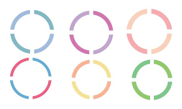 Abstract Ring and Pie Chart Icon Elements vector