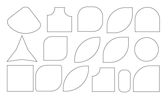 mínimo línea geométrico y orgánico forma contorno conjunto para diseño, plantillas y obra de arte vector