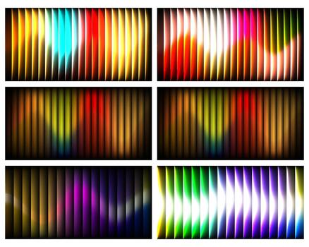 Mega set of spectrum wave rainbow colorful pattern. Holographic geometric gradient vibrant spectrum wave background. Abstract ripple texture vivid vertical illustration in unique style vector