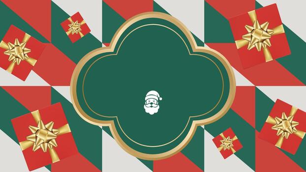 Christmas gift boxes background with empty frame for text vector