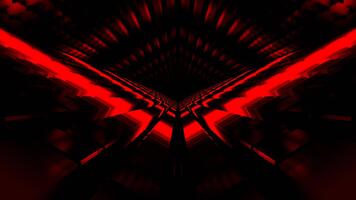 rosso cubo tunnel con neon movimento sfondo vj ciclo continuo nel 4k video
