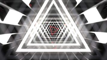 rosso e bianca astratto infinito strobo triangolare spazio sfondo vj ciclo continuo nel 4k video