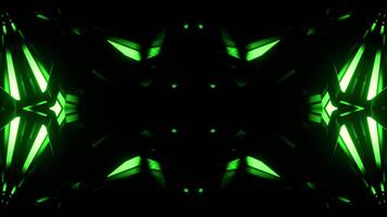 verde lineare neon simmetrico caleidoscopico modello sfondo vj ciclo continuo nel 4k video
