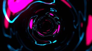 cyaan en roze mystiek psychologisch abstract luminescent draaikolk achtergrond vj lus in 4k video