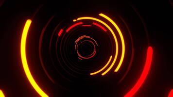 rosso e arancia astratto neon vortice nel infinito fantasia tunnel sfondo vj ciclo continuo nel 4k video