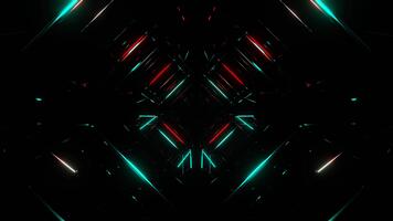 turkos och röd oändlig trådmodell geometrisk abstraktion bakgrund vj slinga i 4k video