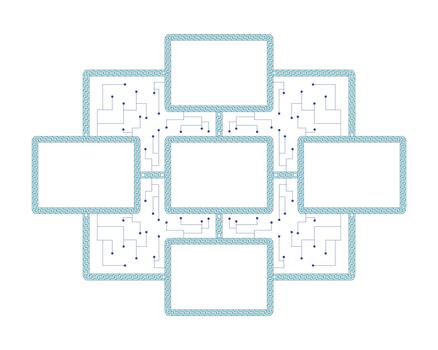 blanco blockchain red con digital conexiones 2d dibujos animados objeto. interconectado vacío bloques con circuitos y cadenas Enlaces aislado elemento plano acortar Arte en blanco. Mancha ilustración vector