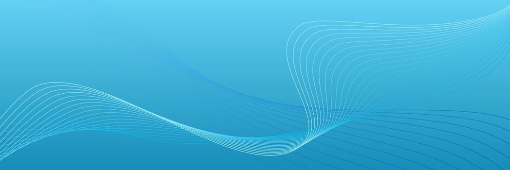 smooth blue wave lines forming dynamic abstract background useful for digital layouts vector