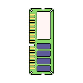 RAM módulo plano diseño estilo, memoria chip junta, Perfecto para hardware diagramas, tecnología guías, y ordenador personal componente ilustraciones. vector