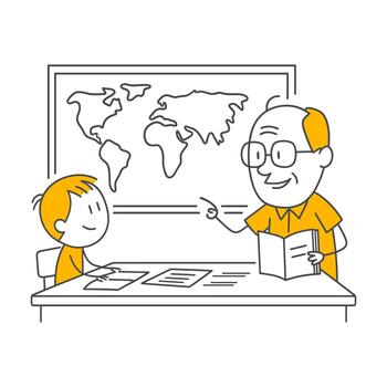 Guia en el viaje de vida un activo lección establecido en confiar y el respeto Entre mentor y alumno. vector