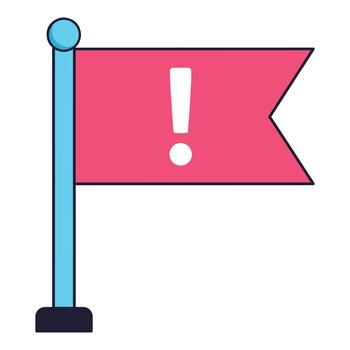 Warning Flag Icon Caution, Alert, Danger Error Symbol vector