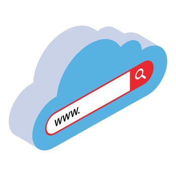 nube informática servicios dominio nombre buscar web hospedaje vector