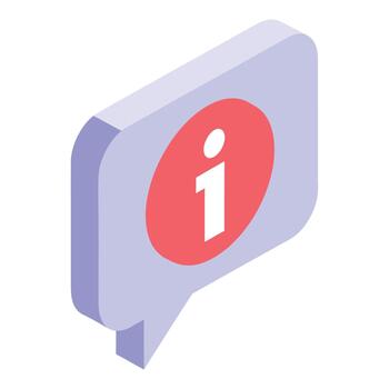 Isometric Information Icon Info Bubble, Help, FAQ, UI Design vector