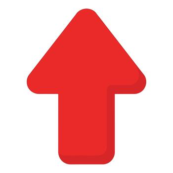 rojo arriba flecha icono dirección, crecimiento, y subir símbolo vector