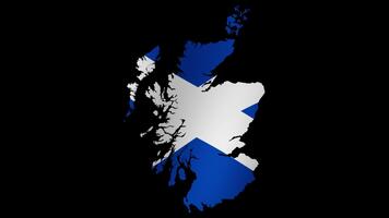 Looping animation of the Scottish flag as a map with a transparent background video