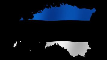 Looping animation of the Estonian flag as a map with a transparent background video
