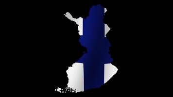Looping animation of the Finnish flag as a map with a transparent background video
