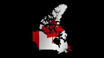 Looping animation of the Canadian flag as a map with a transparent background video