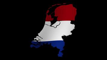 Looping animation of the Netherlands flag as a map with a transparent background video