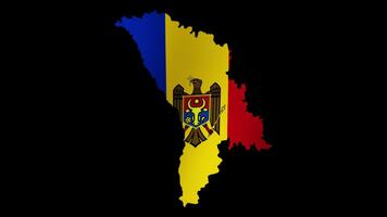 Looping animation of the Moldovan flag as a map with a transparent background video