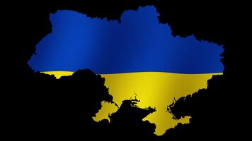 Looping animation of the Ukrainian flag as a map with a transparent background video