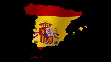Looping animation of the Spanish flag as a map with a transparent background video