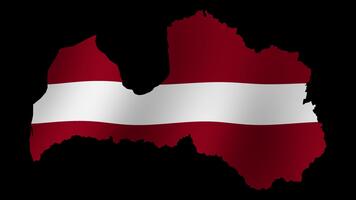 Looping animation of the Latvia flag as a map with a transparent background video