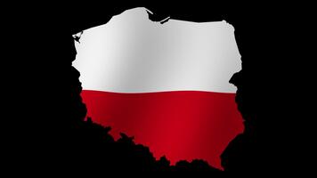Looping animation of the Polish flag as a map with a transparent background video