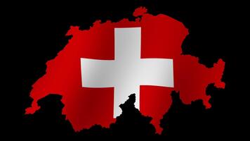 Looping animation of the Swiss flag as a map with a transparent background video