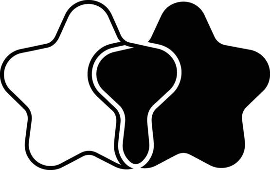 resumen negro y blanco fluido estrella formas interactuar en contra un transparente antecedentes hoy vector