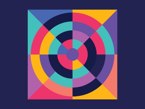 resumen geométrico vistoso simetría rectangular vibrante forma vector