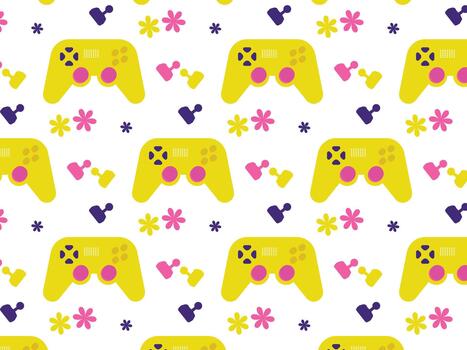 Abstract colorful game joystick background pattern vector