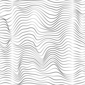 Abstract Wavy Line Pattern On White Background vector