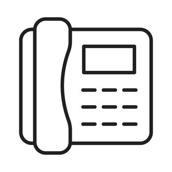 Modern Desk Phone Icon with Rounded Square Keypad vector