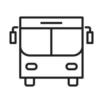 Public Bus Line Icon - Front View Symbol for Transit and Transportation vector
