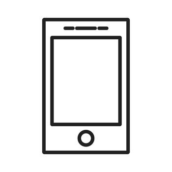 moderno línea Arte teléfono inteligente icono con lado botones vector