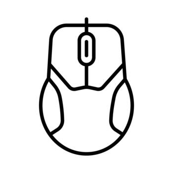 Computer Mouse Line Icon - PC Hardware and Technology Symbol vector