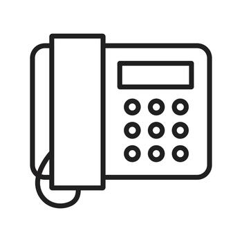 Outline Desk Phone Icon with Circular Keypad vector