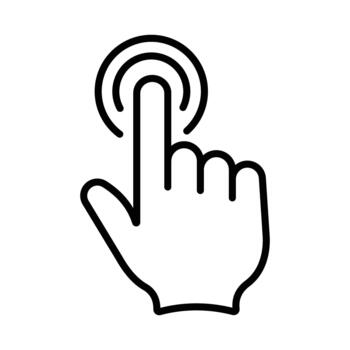 Hand Click Line Icon - Finger Touch Gesture Symbol for Design vector