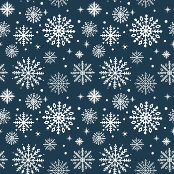 Navidad antecedentes. invierno copos de nieve sin costura modelo. fácil a editar modelo para envase papel, tela, fondo de pantalla, etc vector