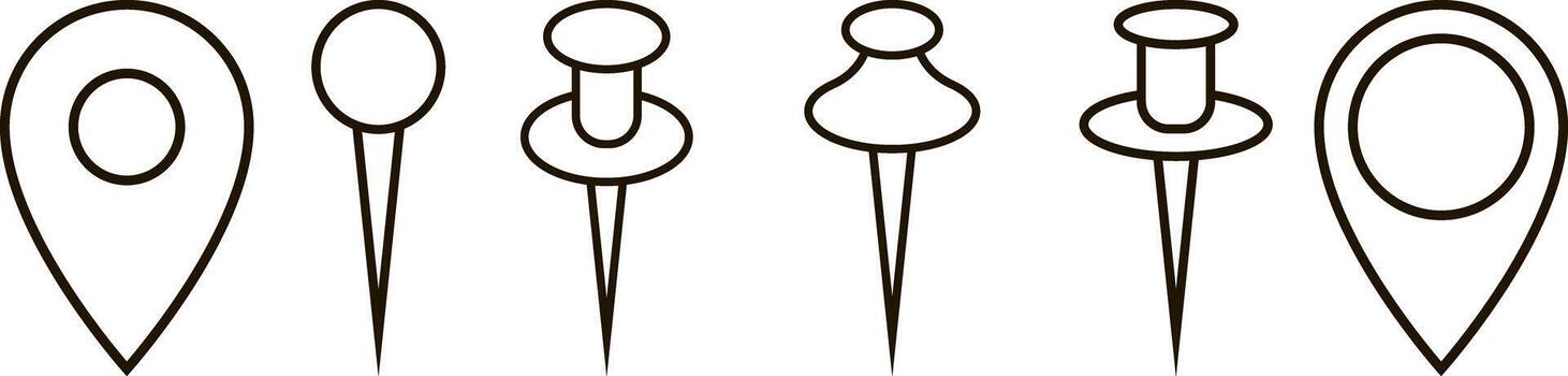 mapa puntero conjunto icono aislado. GPS ubicación símbolo contorno colección vector