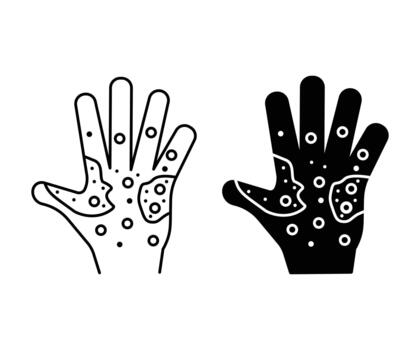 WeRash hand icon Design linear and solid style pictogram isolated on white background. vector