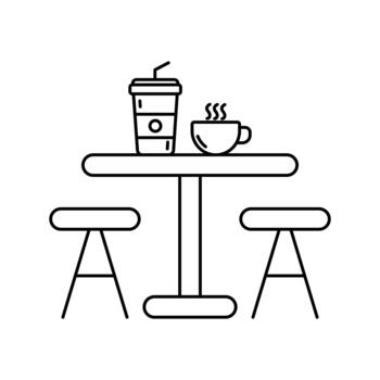 Cafeteria icon designed in a line style. Dining table icon. Simple graphic element. vector