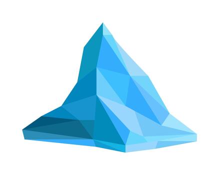An isolated ice mountain on a white background. Polygonal graphics vector