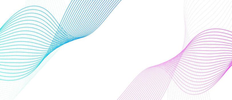 Wave lines flowing dynamic colorful blue pink isolated on white background. Big data visualization. Digital dynamic wave of particles. vector