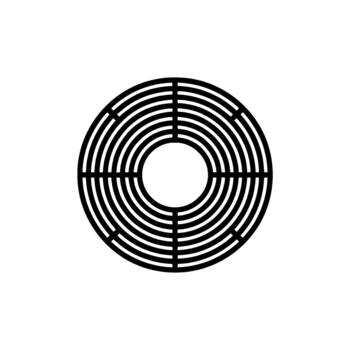 minimalista concéntrico circular cuadrícula modelo formando un geométrico objetivo o laberinto resumen aislado vector